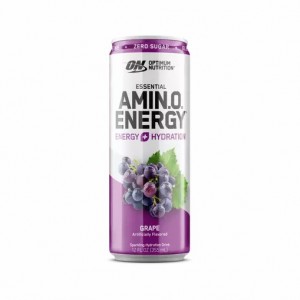 Optimum Nutrition ESSENTIAL AMIN.O. ENERGY+ Electrolytes Sparkling Grape 355ml * 12 Cans (12 Servings) Indonesia | 76310-FZCO