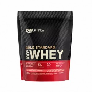 Optimum Nutrition GOLD STANDARD 100% WHEY™ Strawberries & Cream 1.5 lb (22 Servings) Indonesia | 97082-OHMT