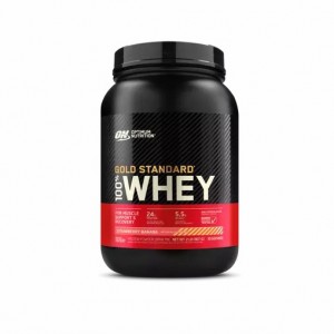 Optimum Nutrition GOLD STANDARD 100% WHEY™ Strawberry Banana 2 lb (30 Servings) Indonesia | 83941-IGLO