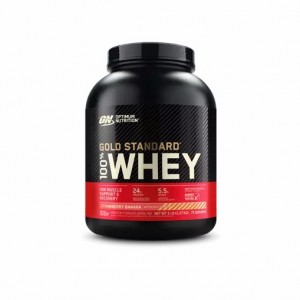 Optimum Nutrition GOLD STANDARD 100% WHEY™ Strawberry Banana 5 lb (75 Servings) Indonesia | 91306-TEUR