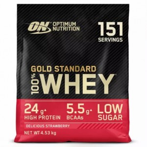 Optimum Nutrition Gold Standard 100% Whey Protein Powder Delicious Strawberry 4.53 kg (151 Servings) Indonesia | 25396-QGAJ