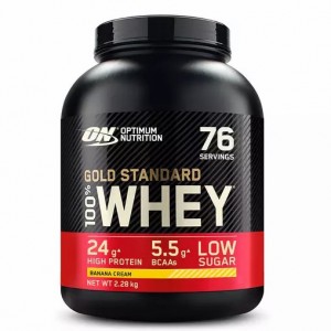 Optimum Nutrition Gold Standard 100% Whey Protein Powder Banana Cream 2.28 kg (76 Servings) Indonesia | 69174-EBDX