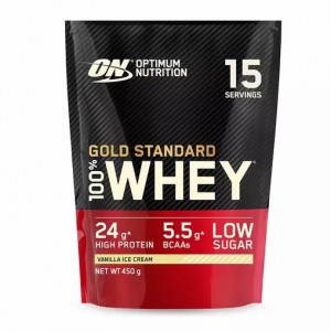 Optimum Nutrition Gold Standard 100% Whey Protein Powder Vanilla Ice Cream 450 grams (15 Shakes) Indonesia | 94536-PYHK