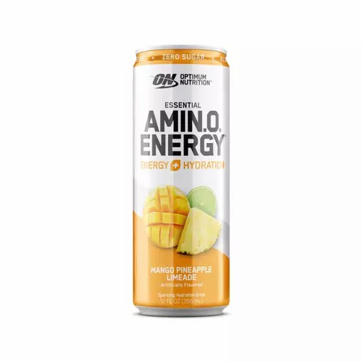 Optimum Nutrition ESSENTIAL AMIN.O. ENERGY+ Electrolytes Sparkling Mango Pineapple Lime 355ml * 12 Cans (12 Servings) Indonesia | 80172-SPKR