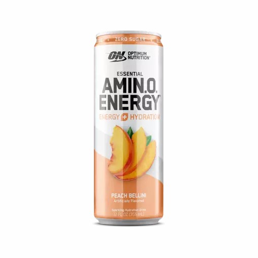 Optimum Nutrition ESSENTIAL AMIN.O. ENERGY+ Electrolytes Sparkling Peach Bellini 355ml * 12 Cans (12 Servings) Indonesia | 28967-OXMC