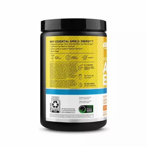 Optimum Nutrition Essential AMIN.O. ENERGY + Electrolytes *new* Sun-kissed Citrus 0.63 lb (30 Servings) Indonesia | 63875-XBAF