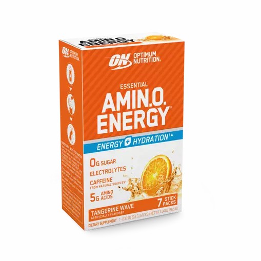 Optimum Nutrition Essential AMIN.O. ENERGY + Electrolytes Tangerine Wave 7 Stick Packs (7 Servings) Indonesia | 46052-NRBZ