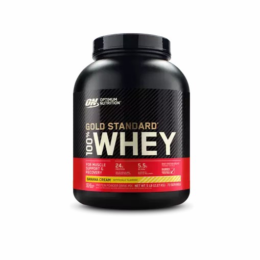 Optimum Nutrition GOLD STANDARD 100% WHEY™ Banana Cream 5 lb (73 Servings) Indonesia | 68532-OTNG