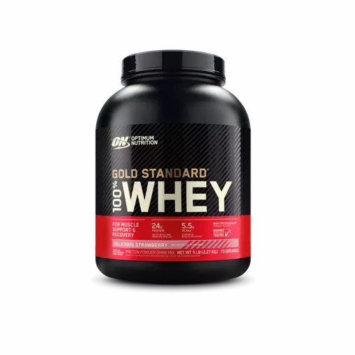 Optimum Nutrition GOLD STANDARD 100% WHEY™ Delicious Strawberry 5 lb (73 Servings) Indonesia | 86520-KYEF