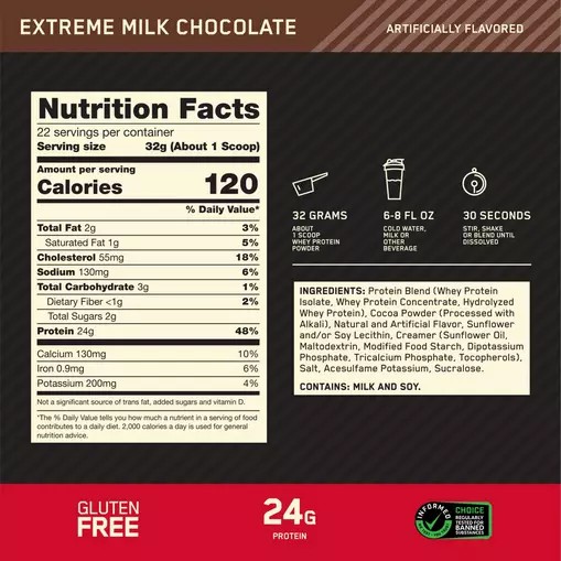 Optimum Nutrition GOLD STANDARD 100% WHEY™ Extreme Milk Chocolate 1.5 lb (22 Servings) Indonesia | 39618-RQPE