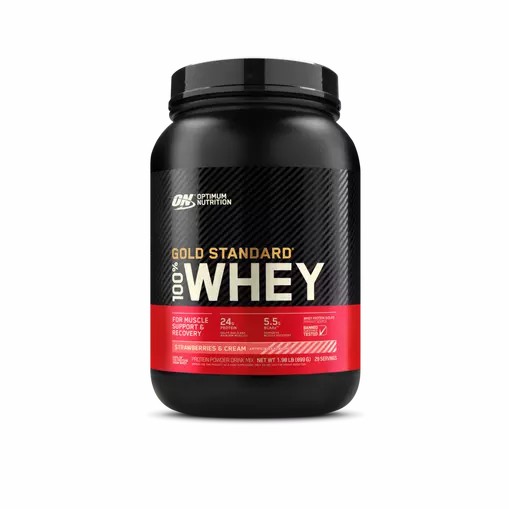 Optimum Nutrition GOLD STANDARD 100% WHEY™ Strawberries & Cream 2 lb (29 Servings) Indonesia | 52087-PBIF