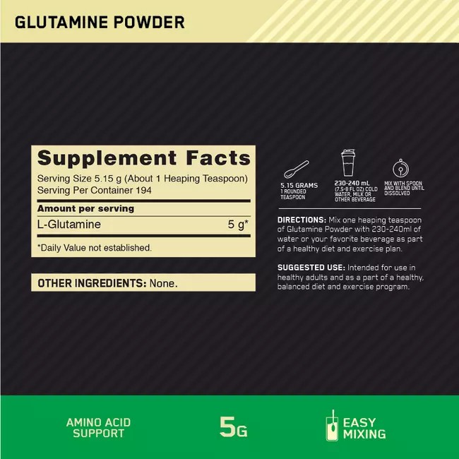 Optimum Nutrition Glutamine Powder Unflavoured 1kg Indonesia | 06275-ZXSB