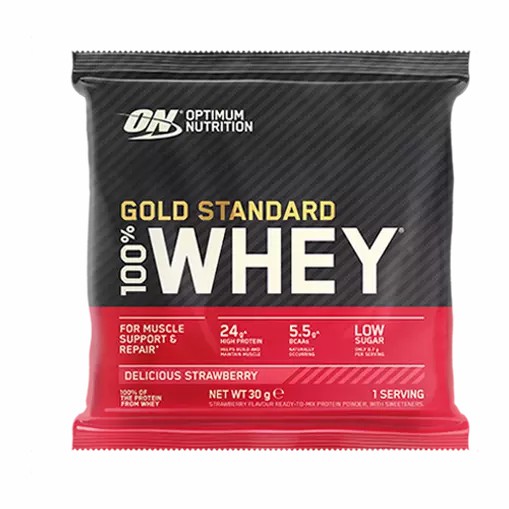 Optimum Nutrition Gold Standard 100% Whey Powder Sachets Delicious Strawberry 1 sachet (30 grams) Indonesia | 72083-YHZL