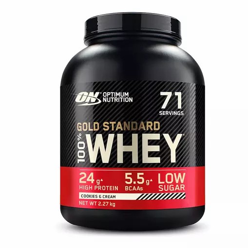 Optimum Nutrition Gold Standard 100% Whey Protein Powder Cookies & Cream 2.27 kg (71 Servings) Indonesia | 67180-OHGA