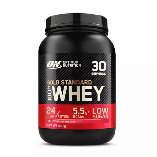 Optimum Nutrition Gold Standard 100% Whey Protein Powder Delicious Strawberry 900 grams (30 Servings) Indonesia | 43650-ATCQ