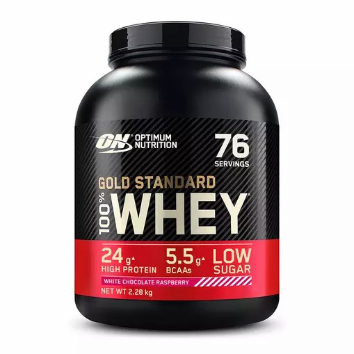 Optimum Nutrition Gold Standard 100% Whey Protein Powder White Chocolate Raspberry 2.28 kg (76 Servings) Indonesia | 47386-PGEK