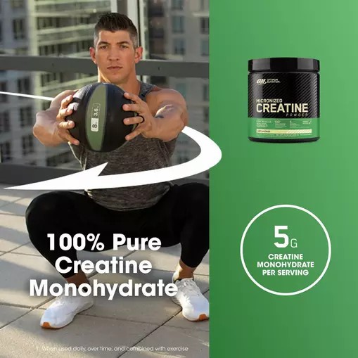 Optimum Nutrition Micronized Creatine Powder Unflavored 0.66 lb (60 Servings) Indonesia | 14780-QCTS