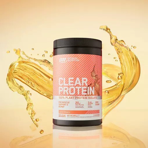 Optimum Nutrition ON Clear Protein 100% Plant Protein Isolate Juicy Peach 280 grams (10 Servings) Indonesia | 58149-FMWO