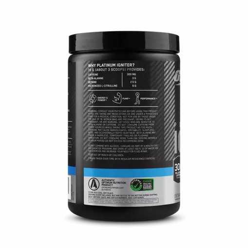 Optimum Nutrition Platinum Igniter Blue Raspberry Freeze 0.84 lb (20 Servings) Indonesia | 20165-LGJR