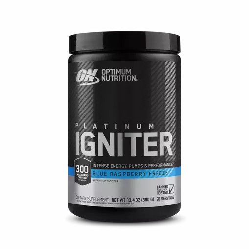 Optimum Nutrition Platinum Igniter Blue Raspberry Freeze 0.84 lb (20 Servings) Indonesia | 20165-LGJR