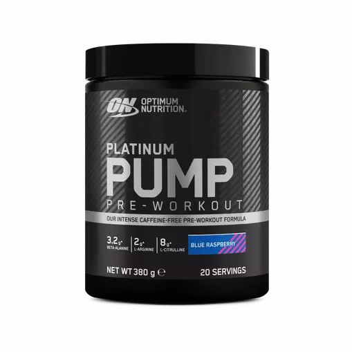 Optimum Nutrition Platinum Pump Pre-workout Blue Raspberry 380 grams (20 Servings) Indonesia | 18345-FZCT