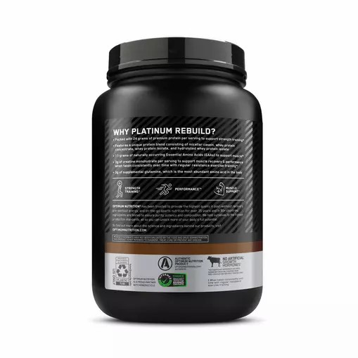 Optimum Nutrition Platinum Rebuild Dark Chocolate 1.67 lb (20 Servings) Indonesia | 97408-WVXP