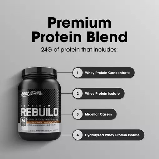 Optimum Nutrition Platinum Rebuild Dark Chocolate 1.67 lb (20 Servings) Indonesia | 97408-WVXP