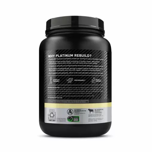 Optimum Nutrition Platinum Rebuild Vanilla Buttercream 1.63 lb (20 Servings) Indonesia | 63582-KOGJ